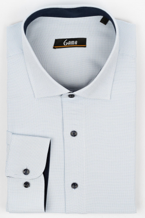 Camasa regular alba cu imprimeuri bleu 2XL [0]