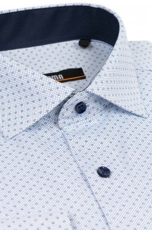 Camasa regular alba cu imprimeuri florale bleumarin [0]