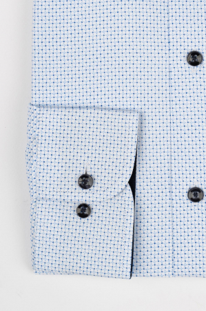 Camasa regular alba cu picouri bleu si bleumarin 2XL [1]