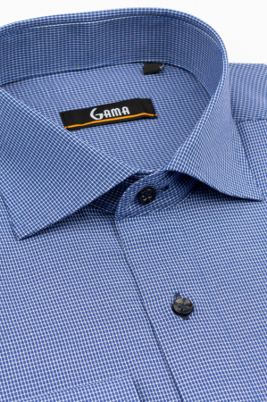 Camasa regular albastra cu carouri albe 3XL [2]