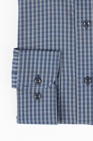 Camasa regular albastra cu carouri gri [2]