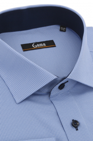 Camasa regular albastra cu carouri mici [1]