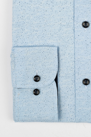 Camasa regular bleu cu imprimeu alb si bleumarin [1]