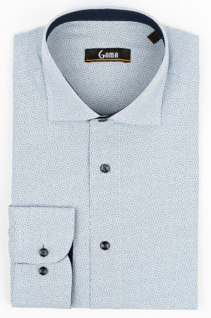 Camasa regular bleu cu picouri bleumarin  3XL - 4XL [0]