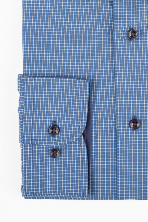 Camasa regular bleumarin cu carouri bleu si albe 2XL-4XL [2]