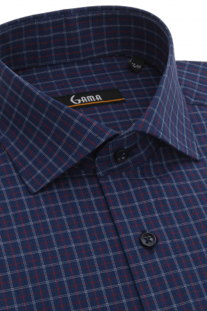 Camasa regular bleumarin cu carouri mixt [1]