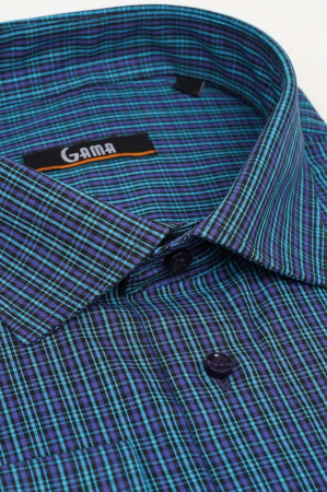 Camasa regular bleumarin cu carouri verzi 2XL-4XL [1]