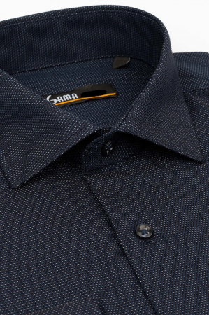 Camasa regular bleumarin cu imprimeu geometric alb 2XL [1]