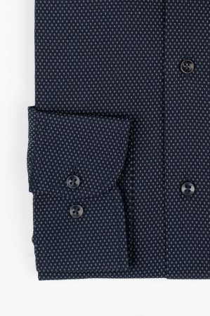 Camasa regular bleumarin  cu imprimeu geometric alb [2]