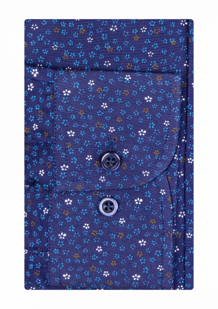 Camasa regular bleumarin cu imprimeuri florale [2]