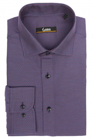 Camasa regular bleumarin cu picouri rosii [1]