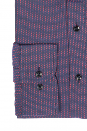 Camasa regular bleumarin cu picouri rosii [2]