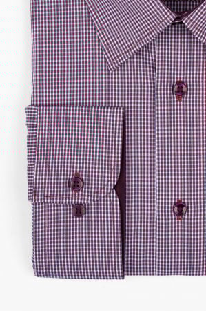 Camasa regular bordo cu carouri albastre si albe 3XL-4 XL [1]