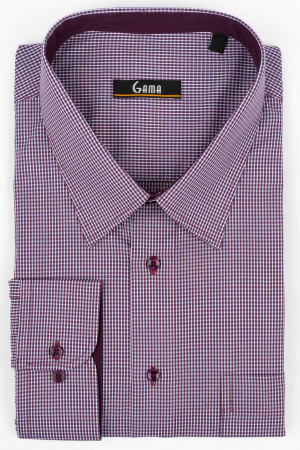 Camasa regular bordo cu carouri albastre si albe [0]