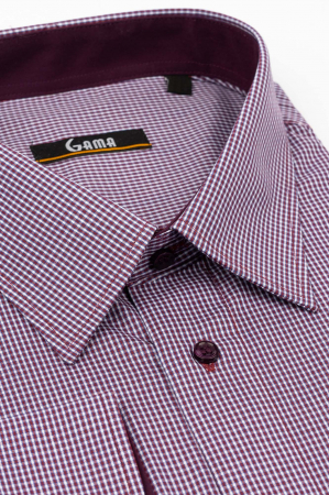 Camasa regular bordo cu carouri albastre si albe 3XL-4 XL [2]