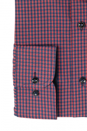 Camasa regular cu carouri mici rosii si bleumarin [2]