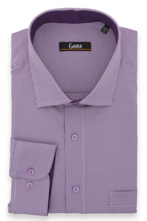 Camasa regular cu carouri mov [0]