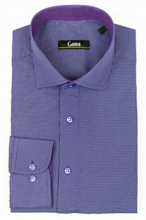 Camasa regular cu carouri mov [0]