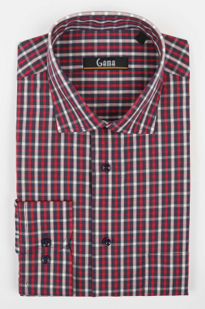 Camasa regular cu carouri rosii 2XL-4XL [0]