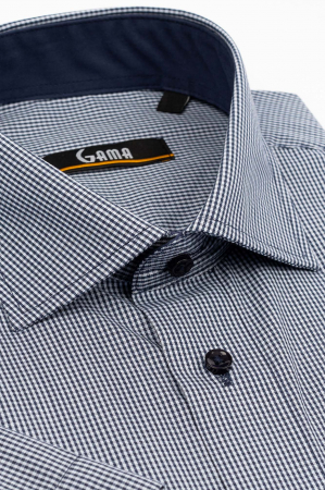 Camasa regular cu maneca scurta bleumarin cu carouri bleu 2XL [1]