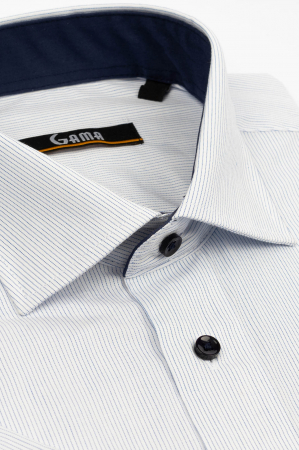 Camasa regular cu maneca scurta cu dungi albastre 2XL [1]
