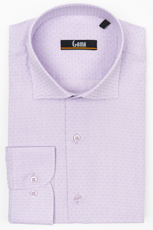 Camasa regular din bumbac mov cu imprimeuri [0]