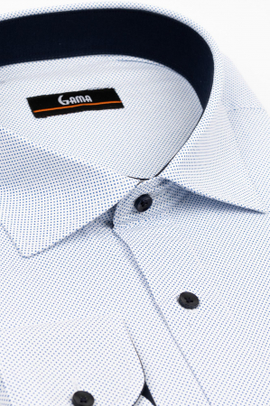 Camasa regular fit alba cu buline bleu 3XL [1]