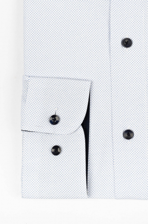 Camasa regular fit alba cu buline bleu [2]