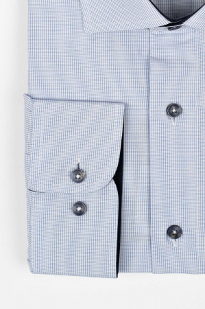 Camasa regular fit alba cu carouri mici bleu si lila [1]