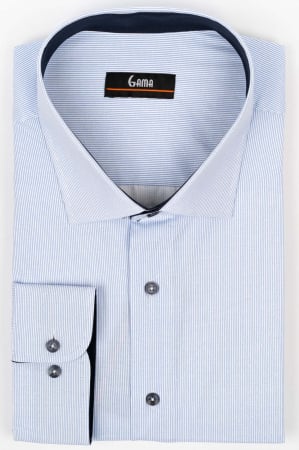 Camasa regular fit alba cu dungi albastre 3XL-4XL [0]