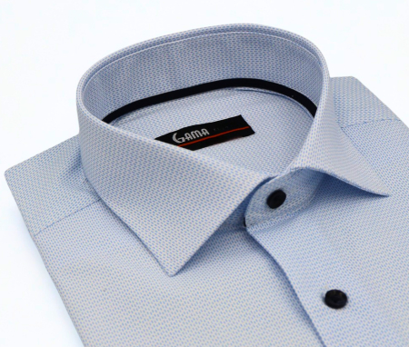 Camasa regular fit alba cu imprimeu bleu 3XL [3]