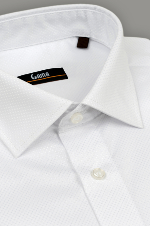 Camasa regular fit  alba cu model in tesatura [2]