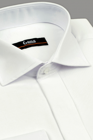 Camasa regular fit alba cu nasturi ascunsi [2]