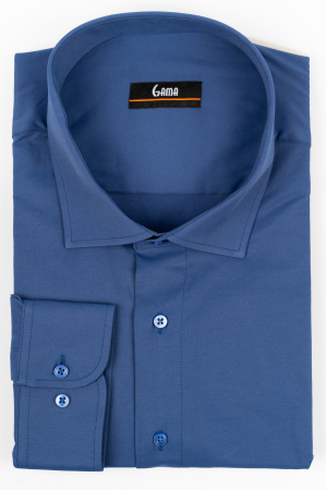 Camasi barbati - Camasa regular fit albastra cu lycra 2XL-4XL