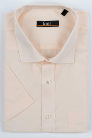 Camasi barbati - Camasa  regular fit bej cu maneca scurta 2XL-4XL
