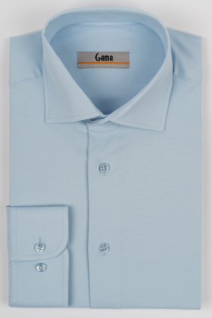 Camasi barbati - Camasa regular fit bleu clasica cu lycra