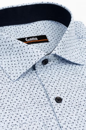 Camasa regular fit bleu cu imprimeu bleumarin [1]