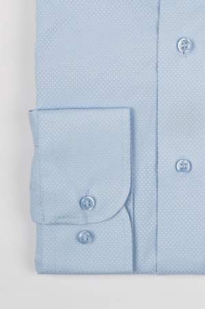 Camasa regular fit  bleu cu model in tesatura [1]