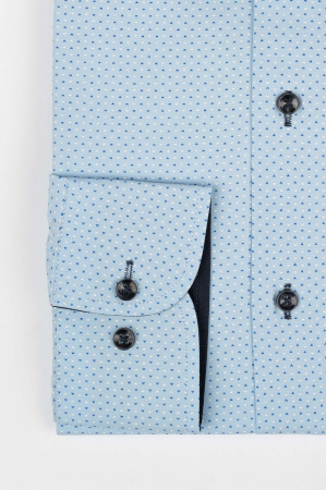 Camasa regular fit bleu cu picouri bleumarin si albe [2]
