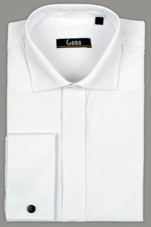 Camasa regular fit eleganta cu nasturi ascunsi si manseta dubla
