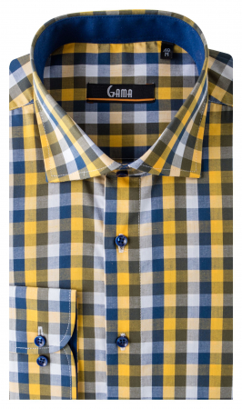 Camasa regular fit galbena cu carouri [1]