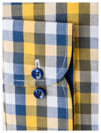 Camasa regular fit galbena cu carouri [3]