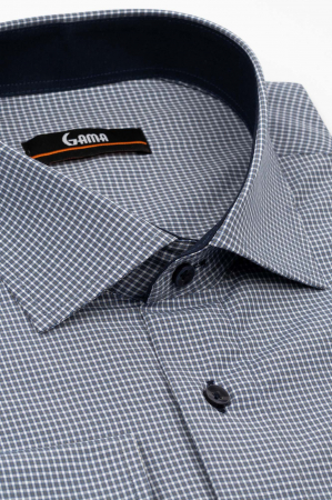 Camasa regular fit gri cu carouri albe 2XL-4XL [2]