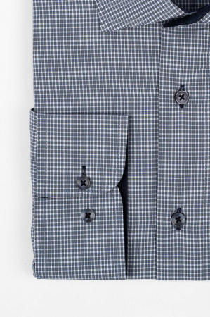 Camasa regular fit gri cu carouri albe 2XL-4XL [1]