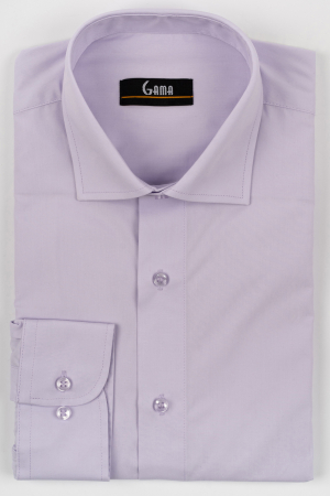 Camasi clasice - Camasa regular fit  lila uni cu lycra CONFORT