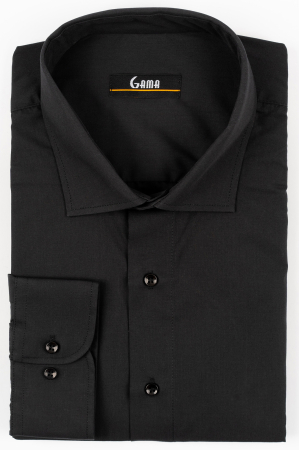 Camasi marimi mari - Camasa regular fit neagra 5XL-6XL