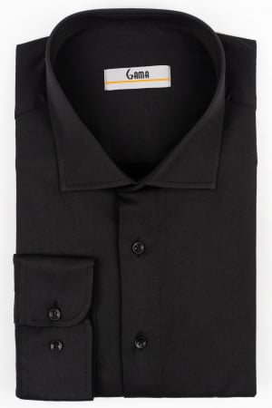 Camasi regular fit - Camasa regular fit neagra cu lycra 5XL-6XL