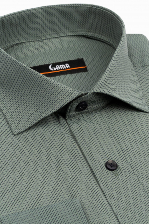 Camasa regular fit verde cu imprimeu bleumarin [1]