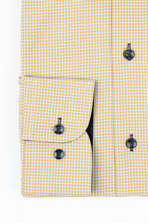 Camasa regular fit galbena cu carouri bej 2XL [1]