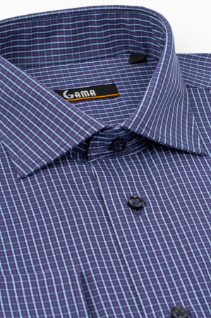 Camasa regular mov cu carouri bleu [1]